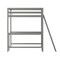 Emma and Oliver Ridley Twin Wood Loft Bed Frame with Protective Guardrails and Integrated Desk and Ladder for Use with Any 6-8" Thick Mattress